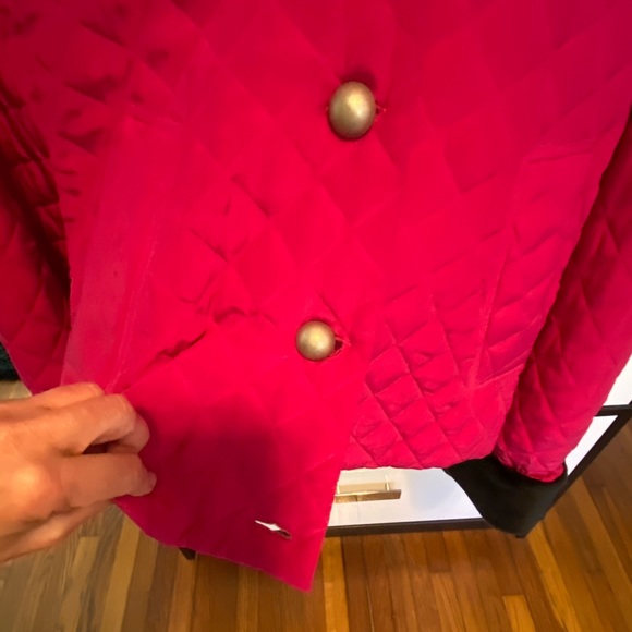 Vintage KiKit Pink& Red Silk Quilted Hooded Jacket - Picture 12 of 13
